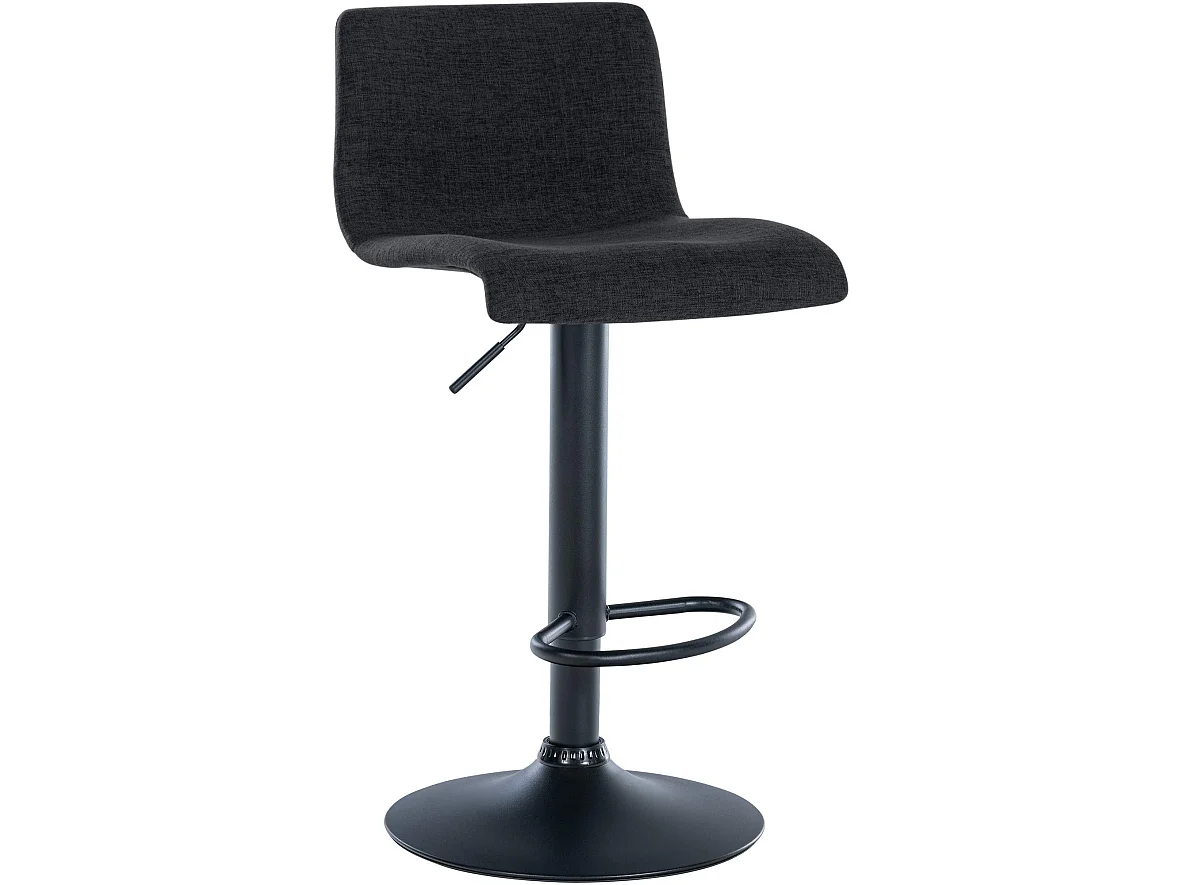 Tabourets de bar - Tissu & Métal noir mat - Noir - Branford