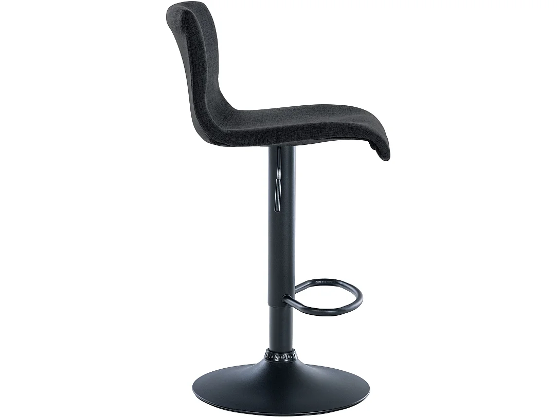 Tabourets de bar - Tissu & Métal noir mat - Noir - Branford