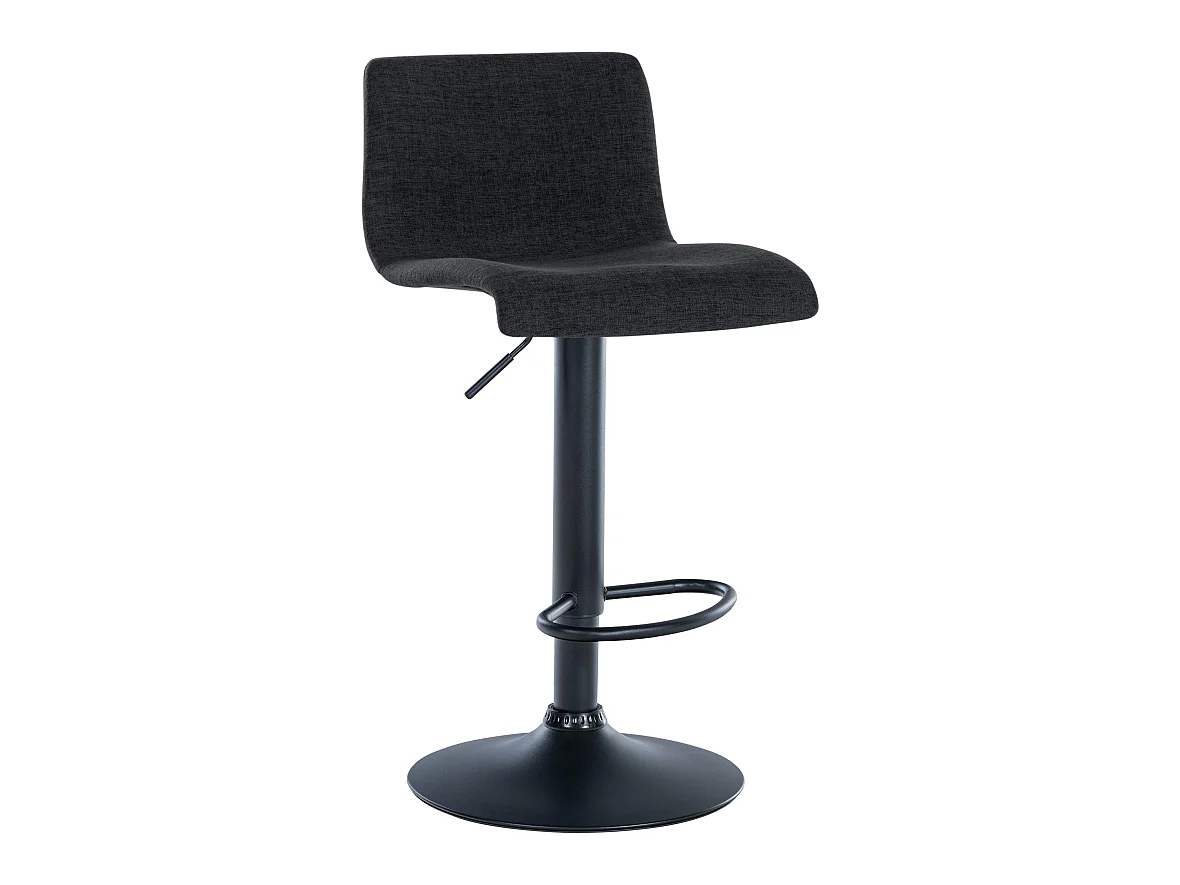 Tabourets de bar - Tissu & Métal noir mat - Noir - Branford