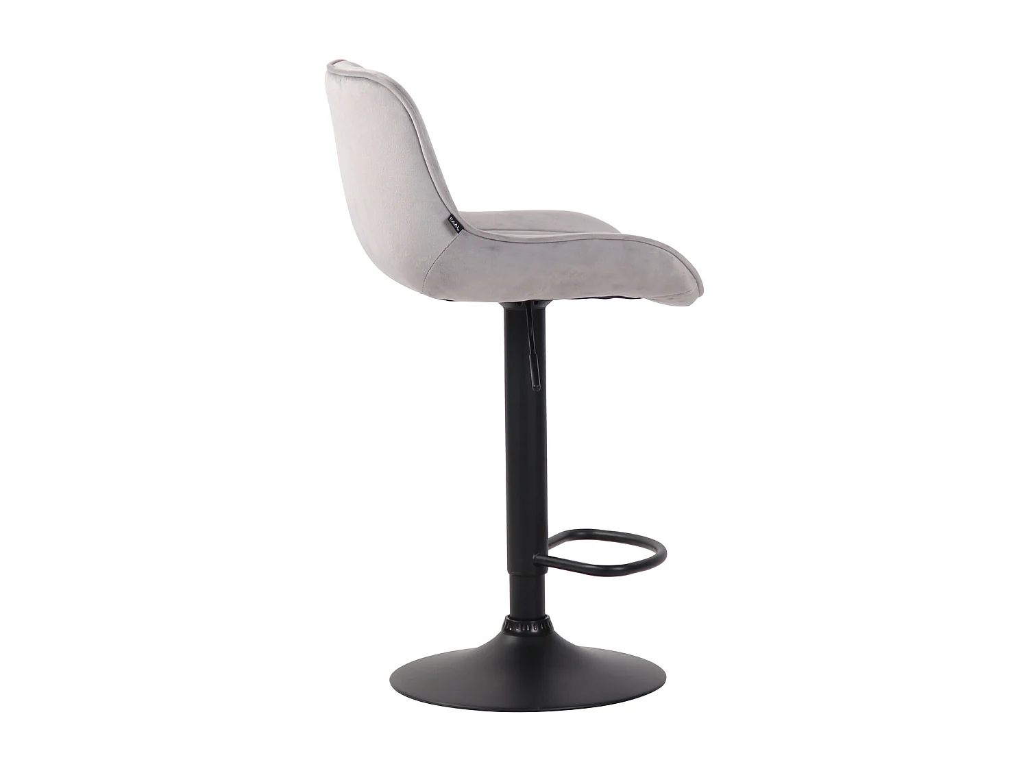 Lot de 2 Tabourets de bar - Velours & Métal - Gris - Lentini