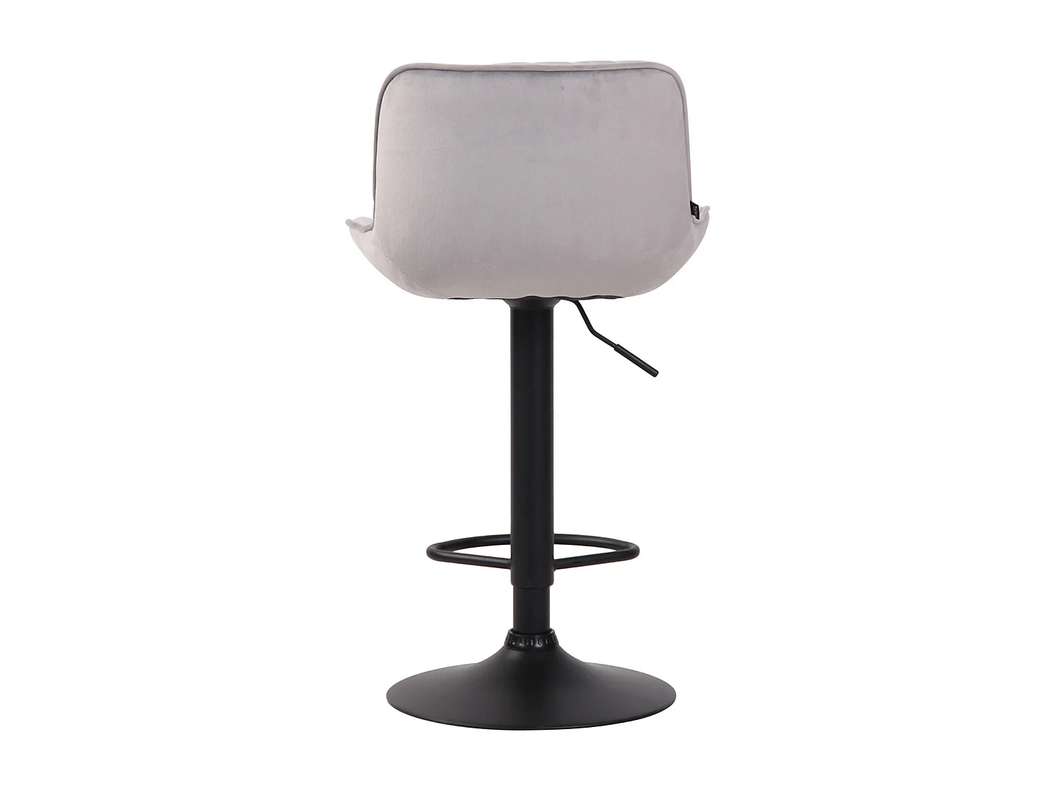 Lot de 2 Tabourets de bar - Velours & Métal - Gris - Lentini