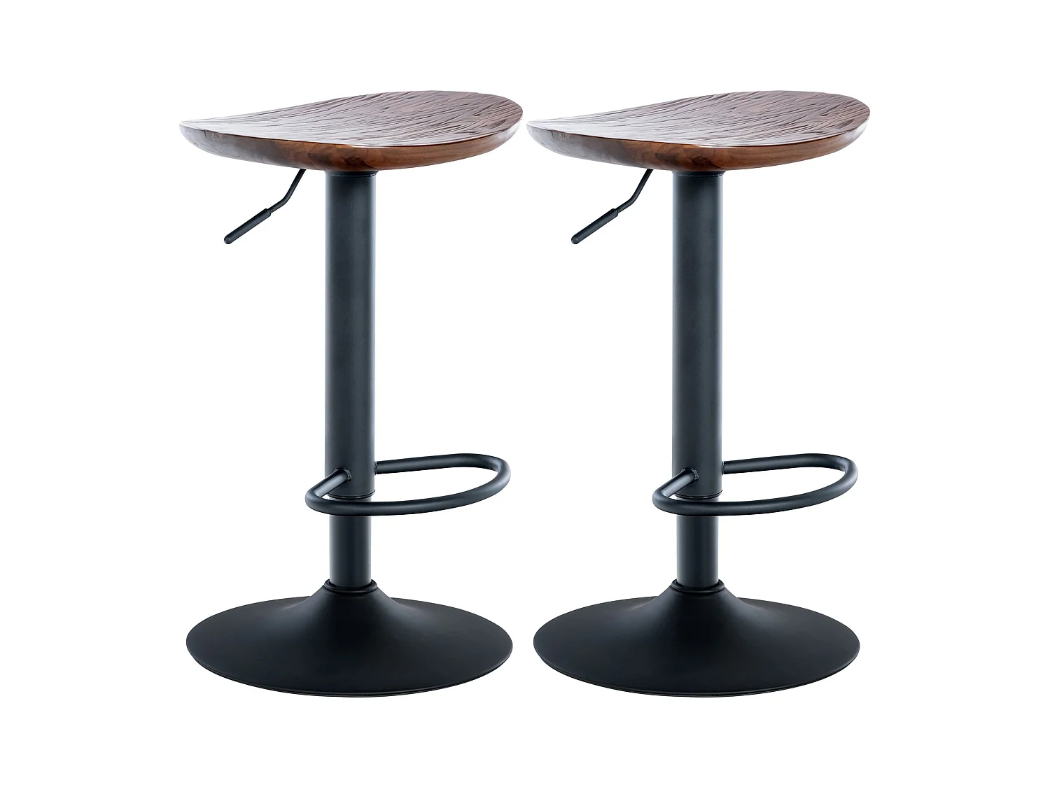 Lot de 2  Tabouret de bar - Bois & Nature - Noyer - Skelde