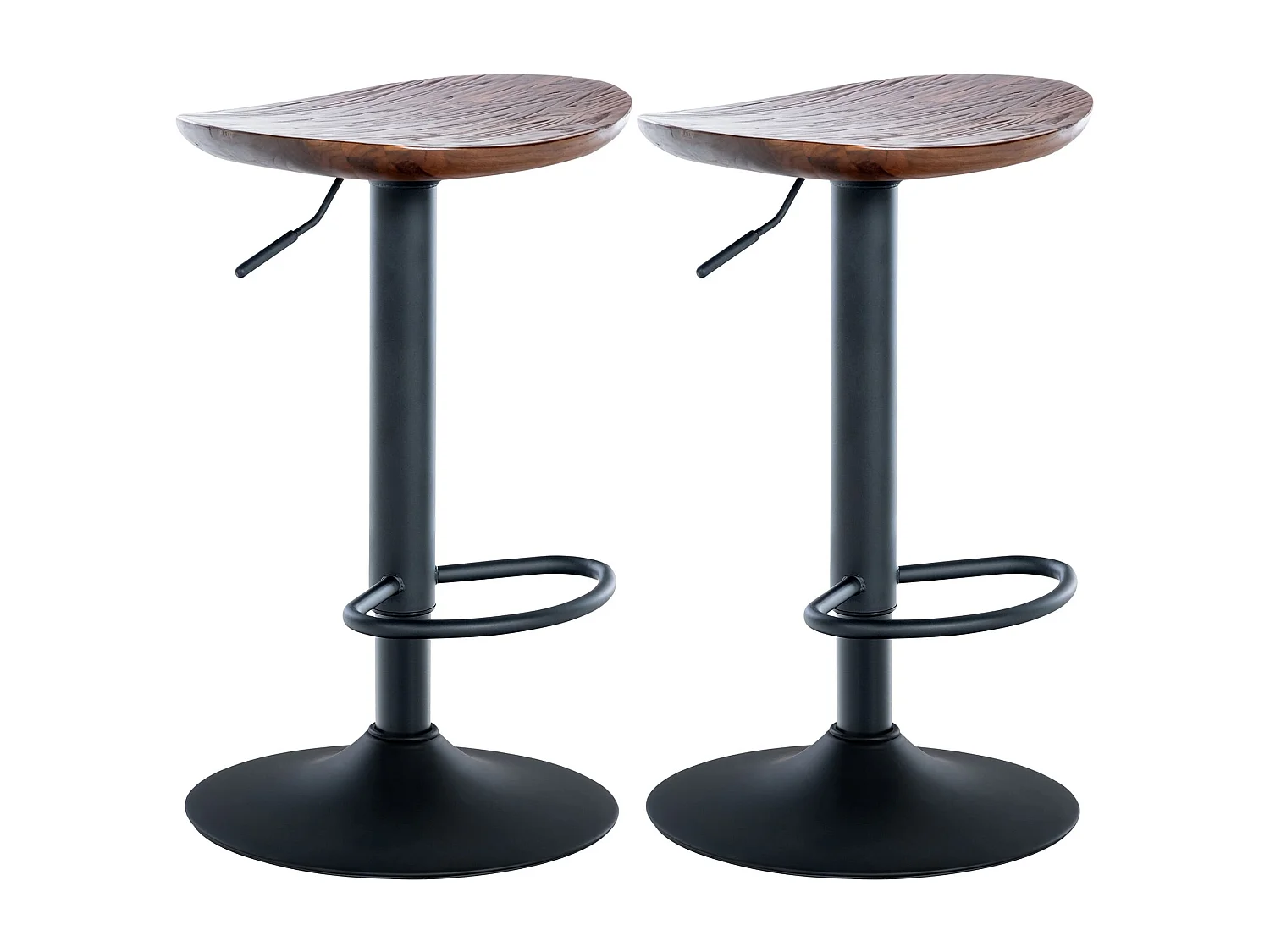 Lot de 2  Tabouret de bar - Bois & Nature - Noyer - Skelde