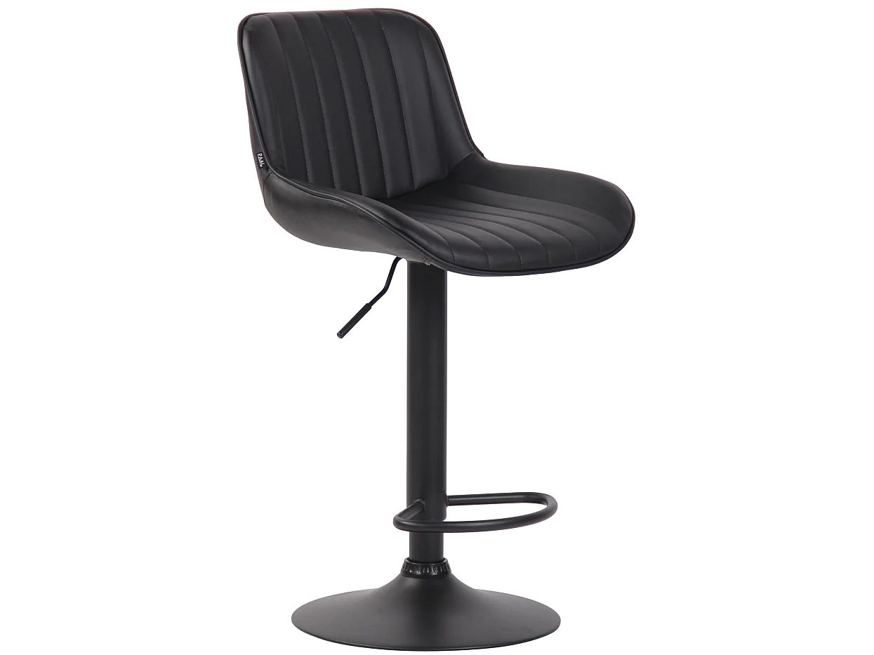 Lot de 2 Tabourets de bar - Similicuir & Métal - Noir - Lentini