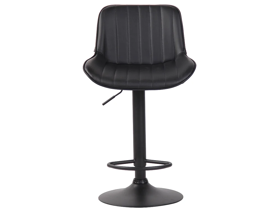 Lot de 2 Tabourets de bar - Similicuir & Métal - Noir - Lentini