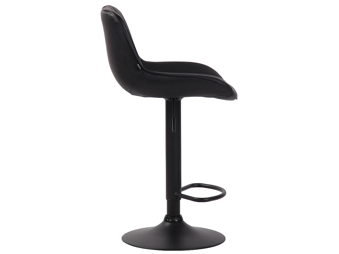 Lot de 2 Tabourets de bar - Similicuir & Métal - Noir - Lentini