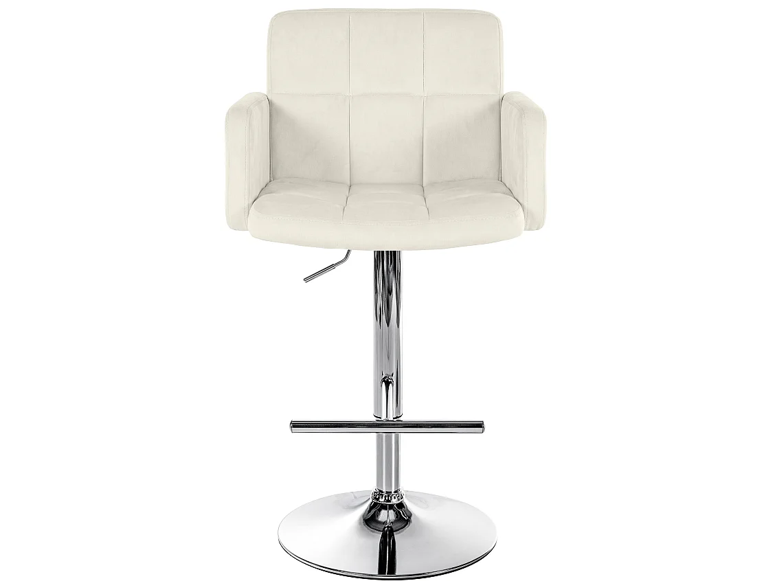 Tabouret de bar - Velours & Chrome - Crème - Los Angeles