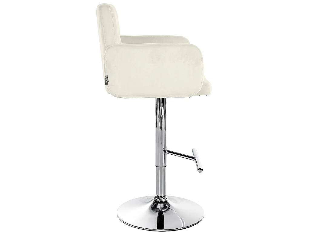 Tabouret de bar - Velours & Chrome - Crème - Los Angeles