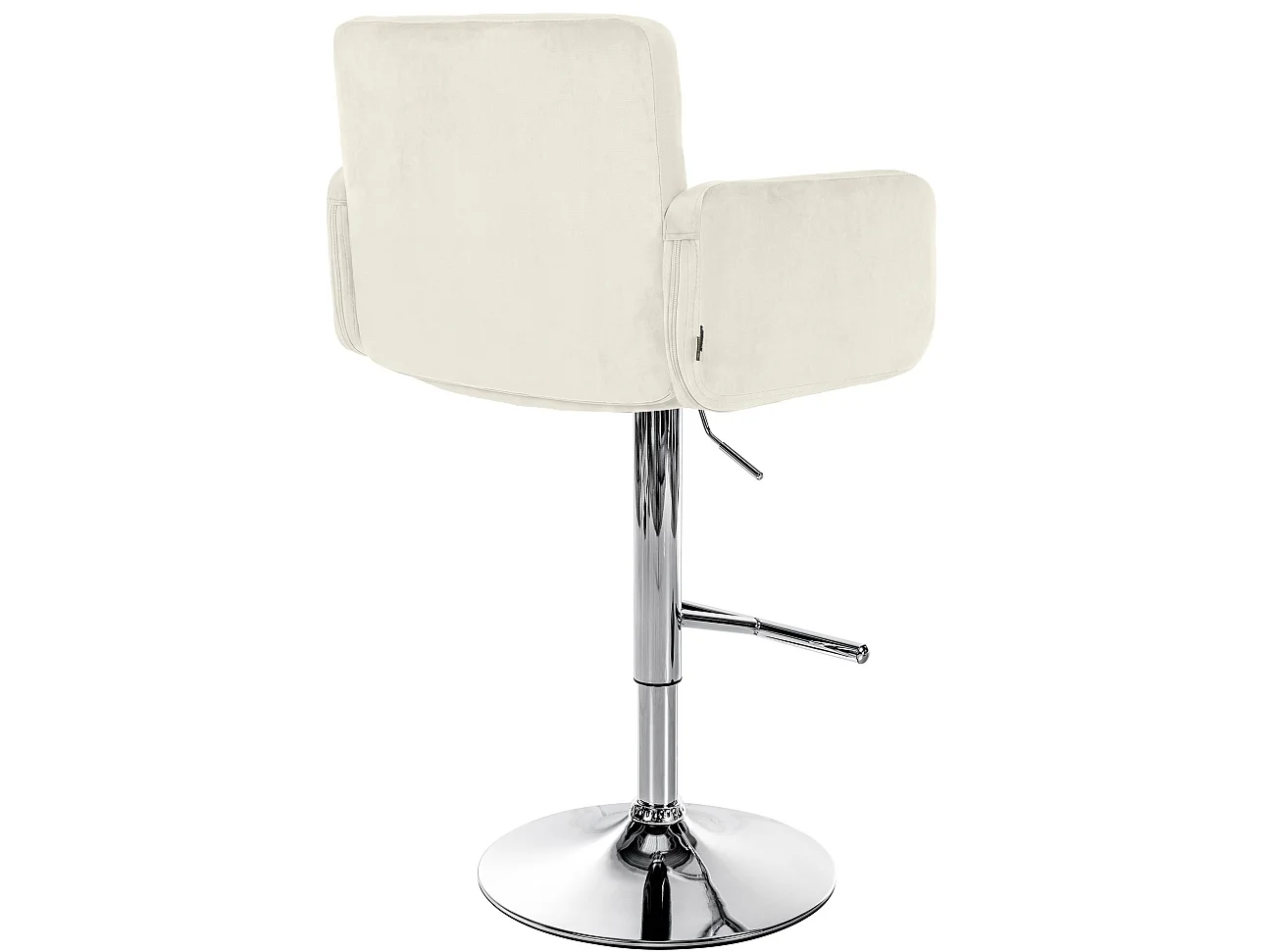 Tabouret de bar - Velours & Chrome - Crème - Los Angeles