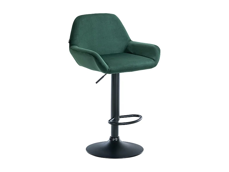 Tabouret de bar - Velours & Noir - Vert foncé - Braga