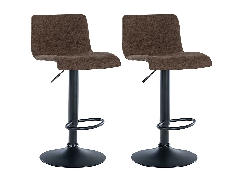 Lot de 2  Tabouret de bar - Tissu & Métal - Marron - Branford