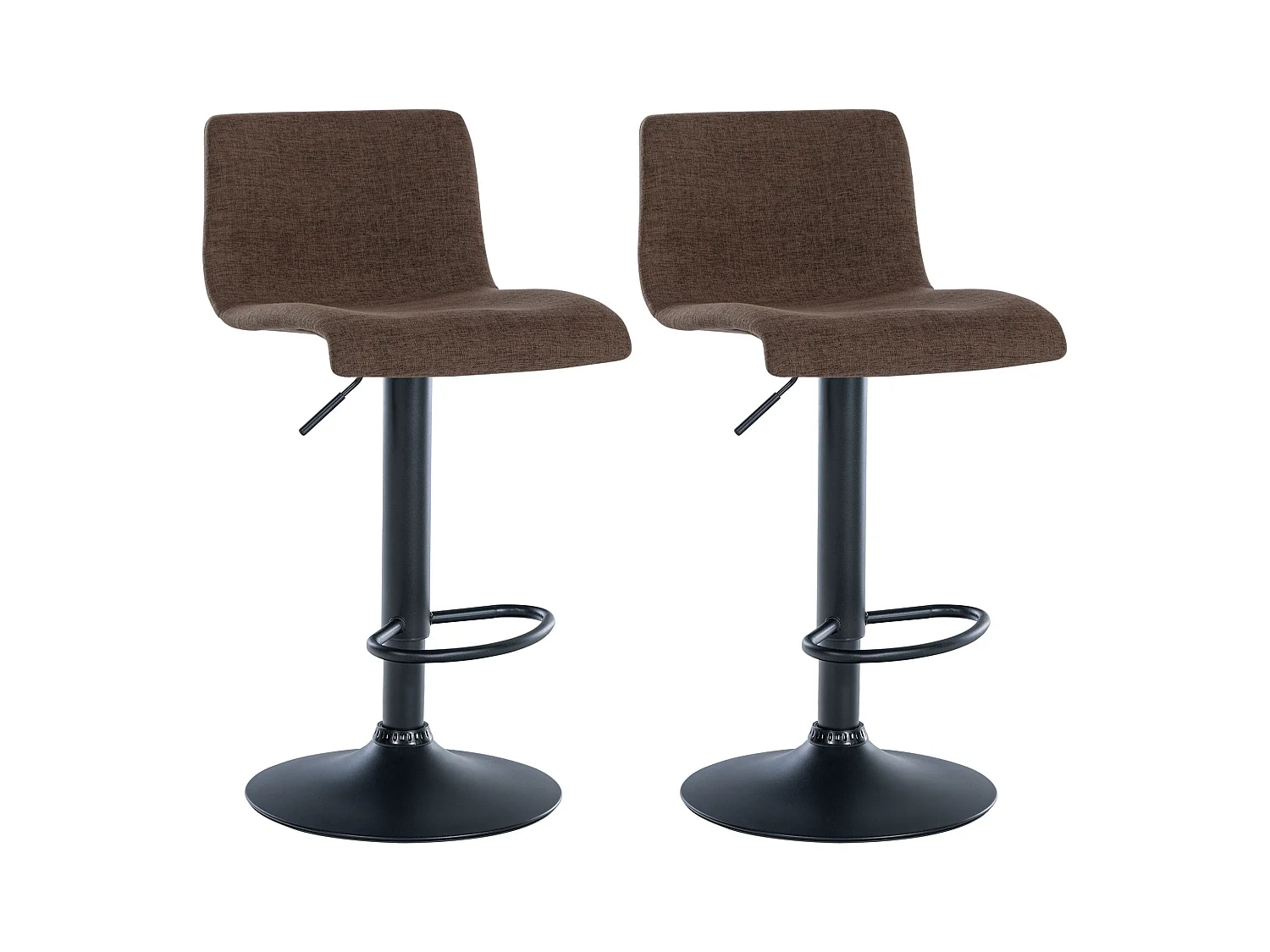 Lot de 2  Tabouret de bar - Tissu & Métal - Marron - Branford