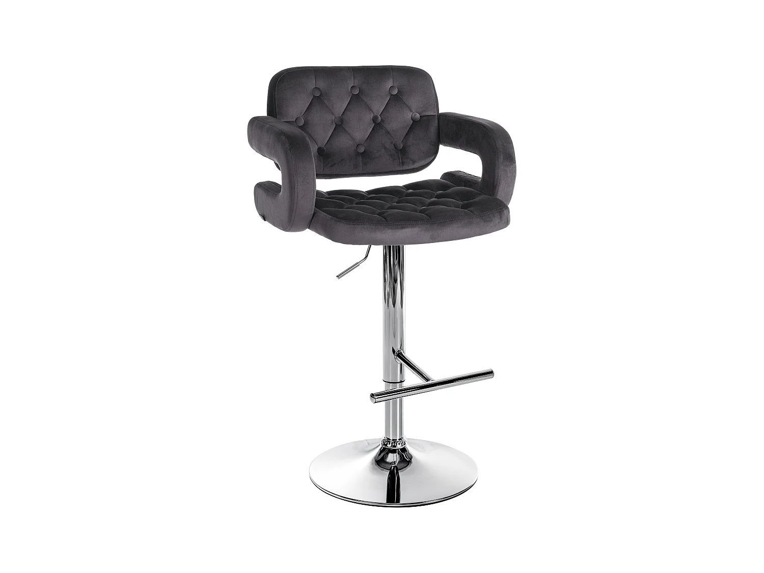 Tabouret de bar - Velours - Gris foncé - Dublin