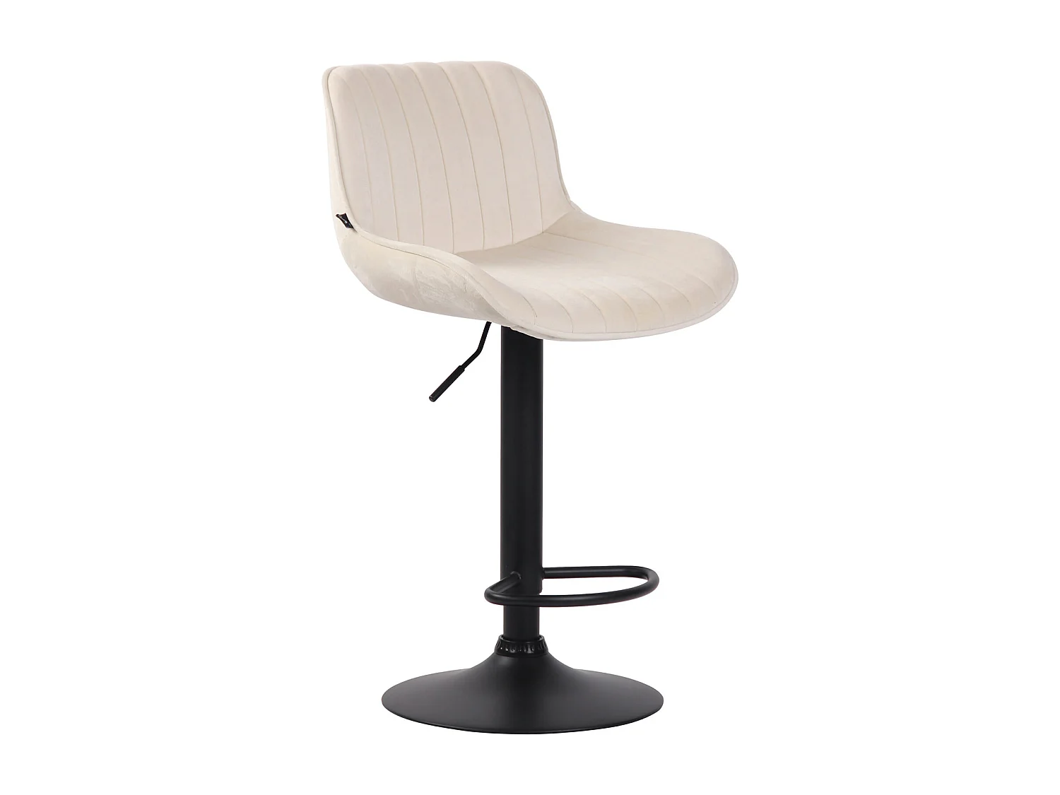 Lot de 2 Tabourets de bar - Velours & Métal - Crème - Lentini