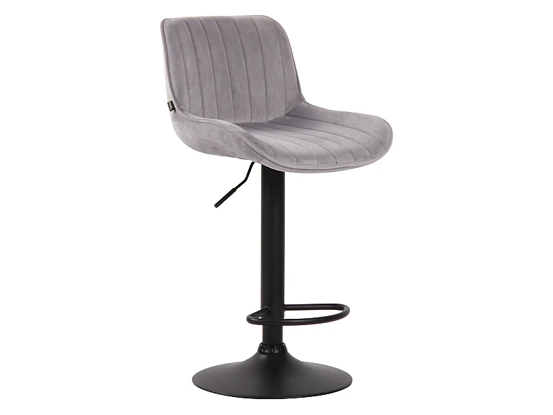 Tabourets de bar - Velours & Métal - Gris - Lentini