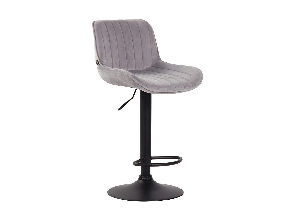 Tabourets de bar - Velours & Métal - Gris - Lentini