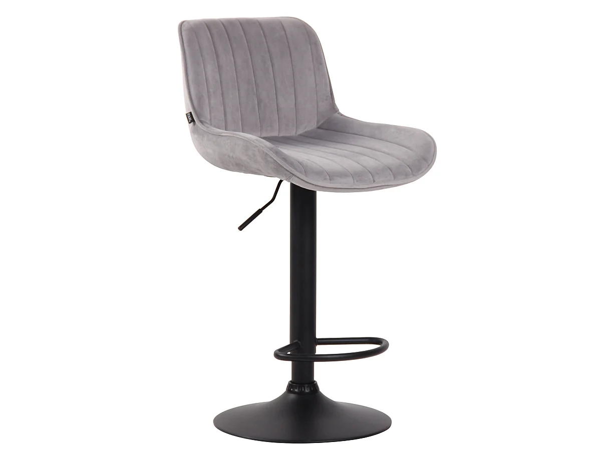 Tabourets de bar - Velours & Métal - Gris - Lentini
