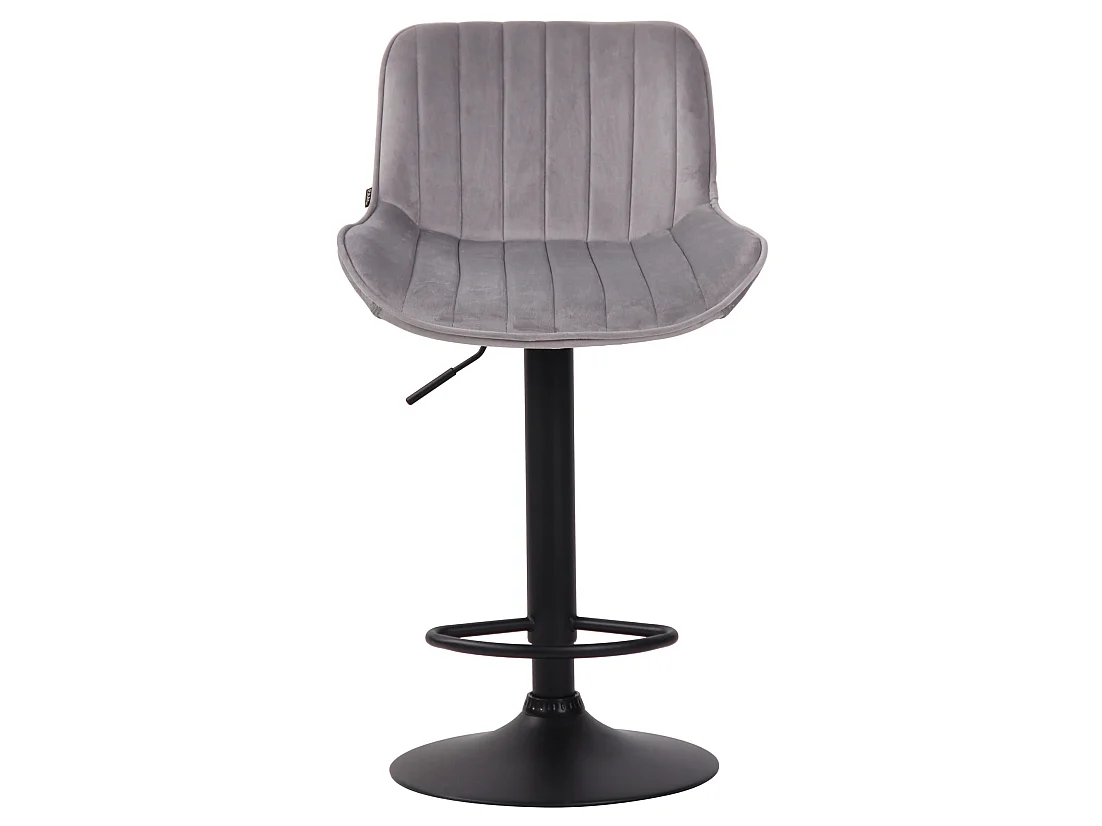 Tabourets de bar - Velours & Métal - Gris - Lentini