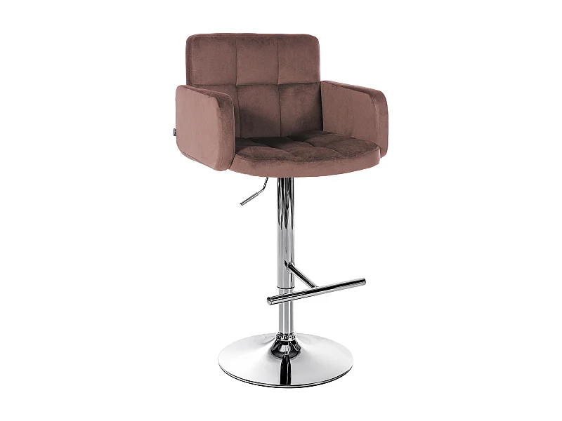 Tabouret de bar - Velours & Métal - Marron - Los Angeles