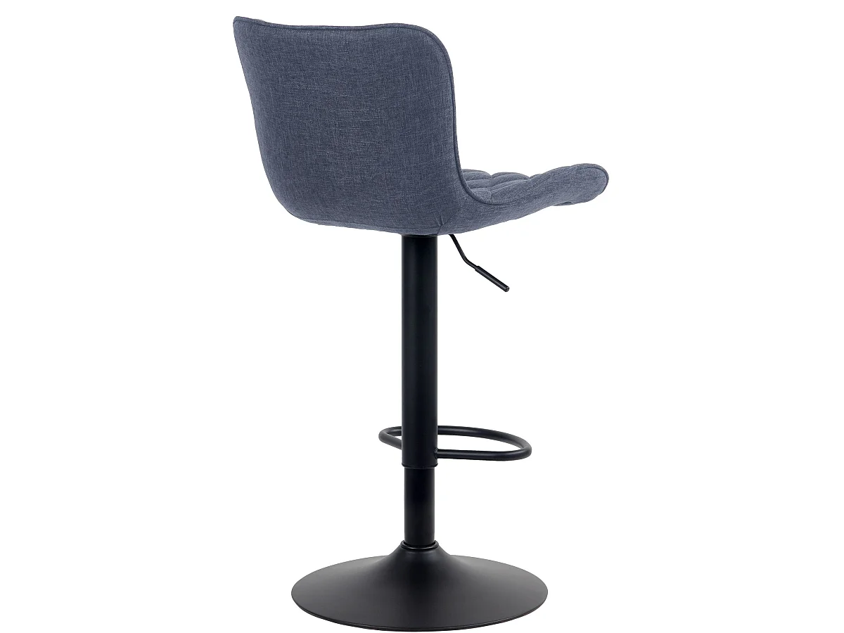 Lot de 2 Tabourets de bar - Tissu & Métal - Bleu - Emma