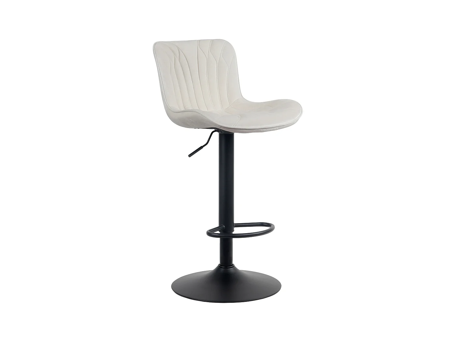 Tabouret de bar - Velours - Crème - Linus