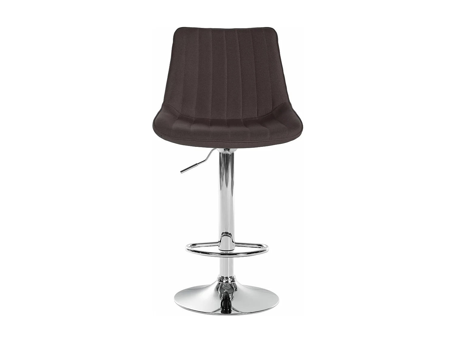 Tabouret de bar - Tissu & Chrome - Taupe - Toni