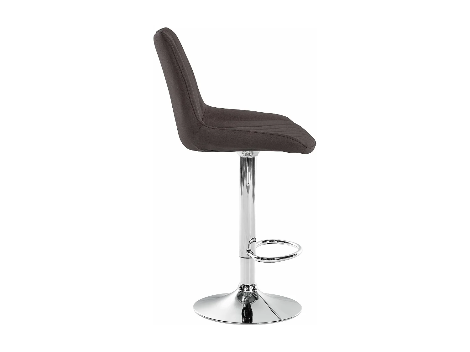 Tabouret de bar - Tissu & Chrome - Taupe - Toni