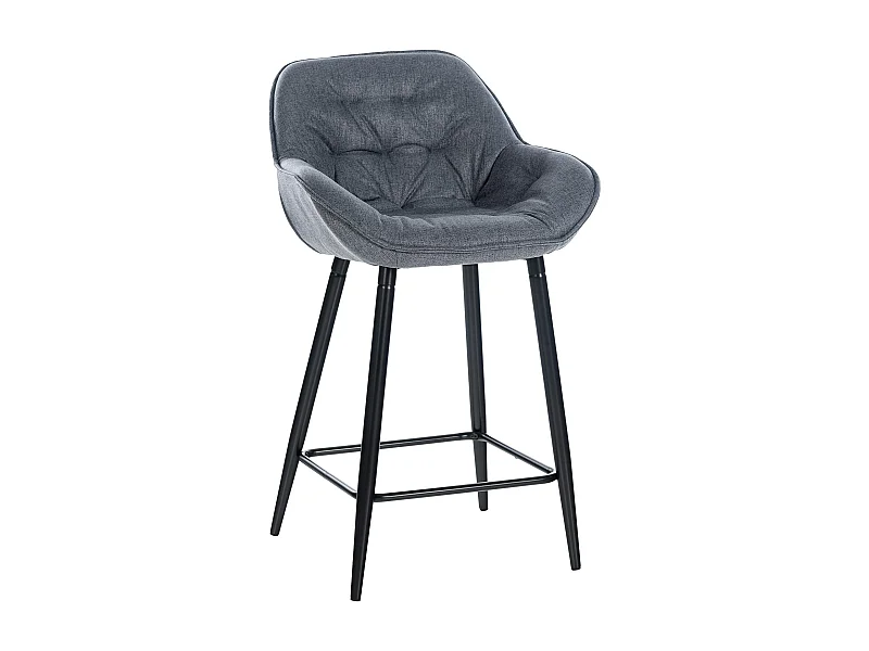 Tabouret de bar - Tissu - Gris - Gibson