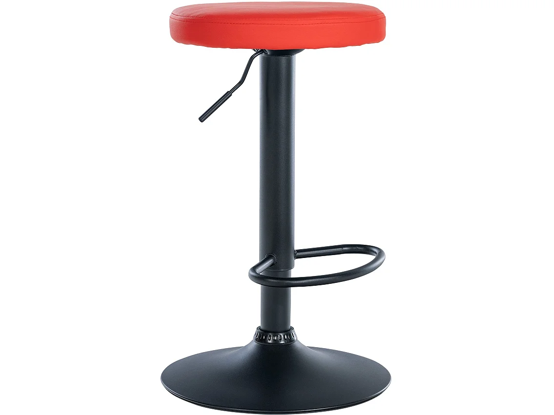 Tabouret de bar - Similicuir & Noir - Rouge - Ponte