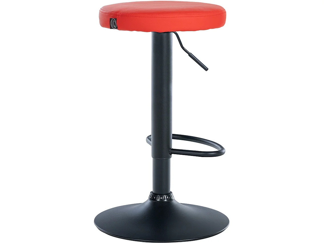 Tabouret de bar - Similicuir & Noir - Rouge - Ponte