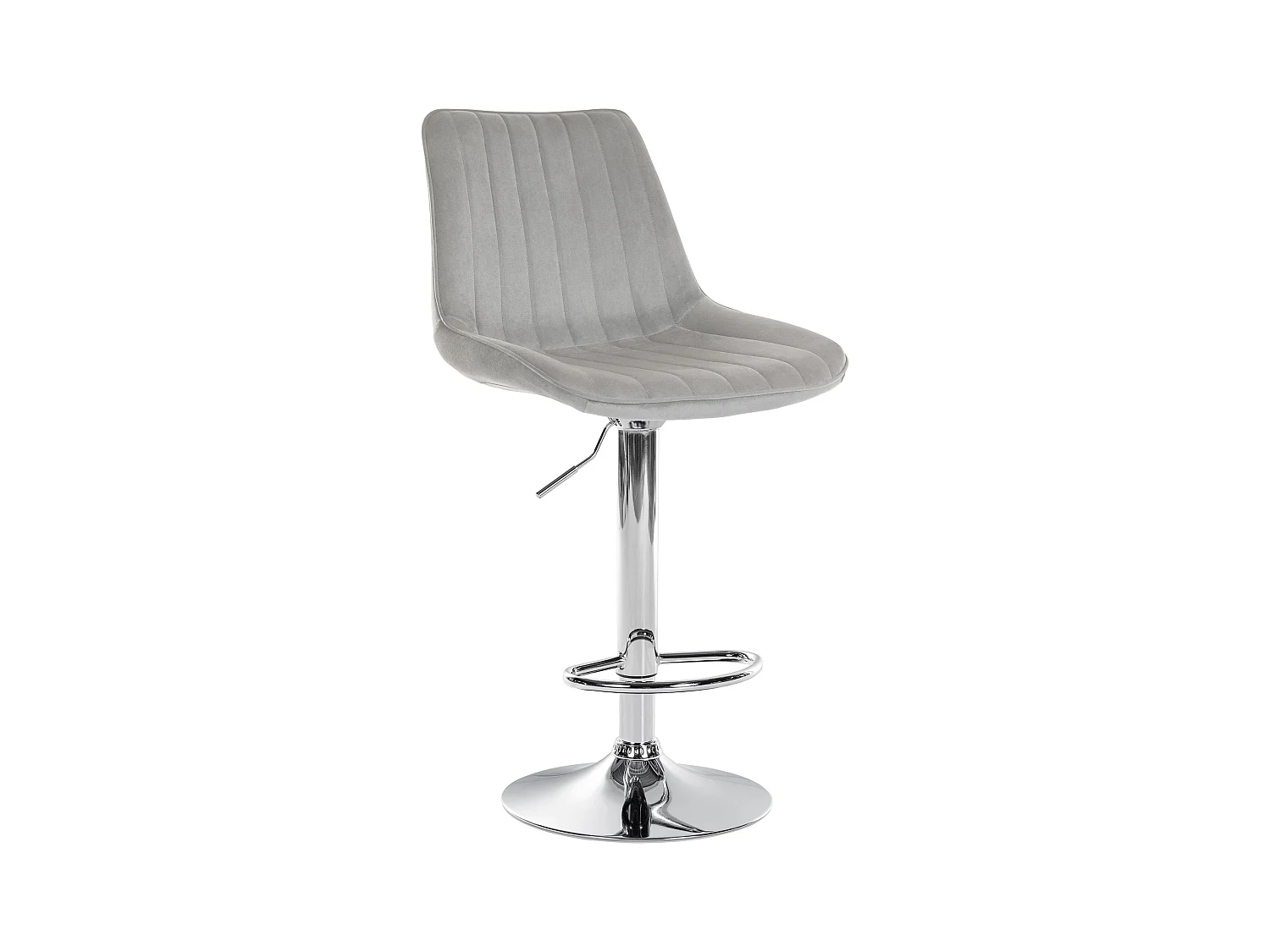 Tabouret de bar - Velours & Chrome - Gris - Toni
