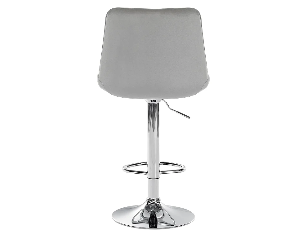 Tabouret de bar - Velours & Chrome - Gris - Toni