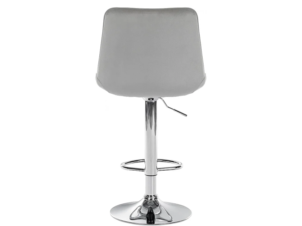 Tabouret de bar - Velours & Chrome - Gris - Toni