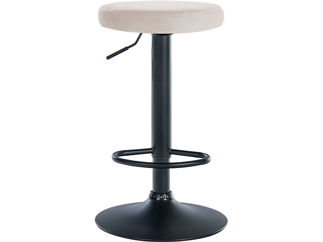 Lot de 2 Tabourets de bar - Velours & Métal - Crème - Ponte