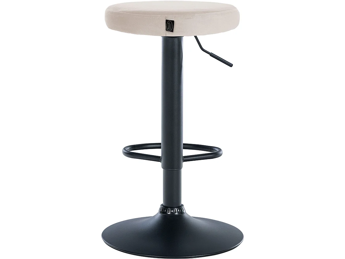 Lot de 2 Tabourets de bar - Velours & Métal - Crème - Ponte