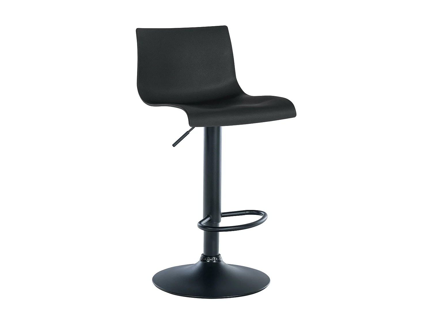 Lot de 2  Tabouret de bar - Plastique & Métal - Noir - Branford