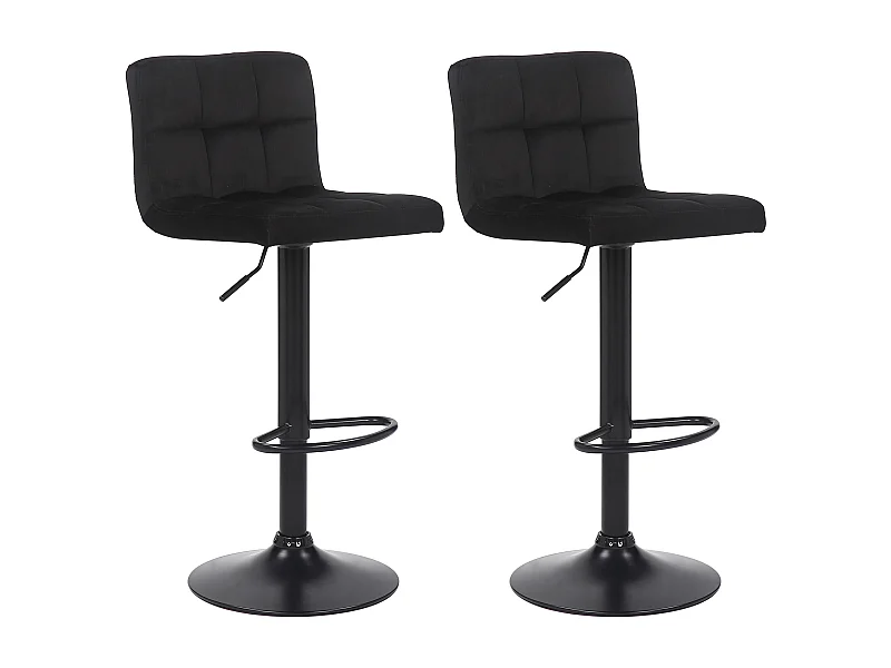 Lot de 2  Tabouret de bar - Velours - Noir - Feni