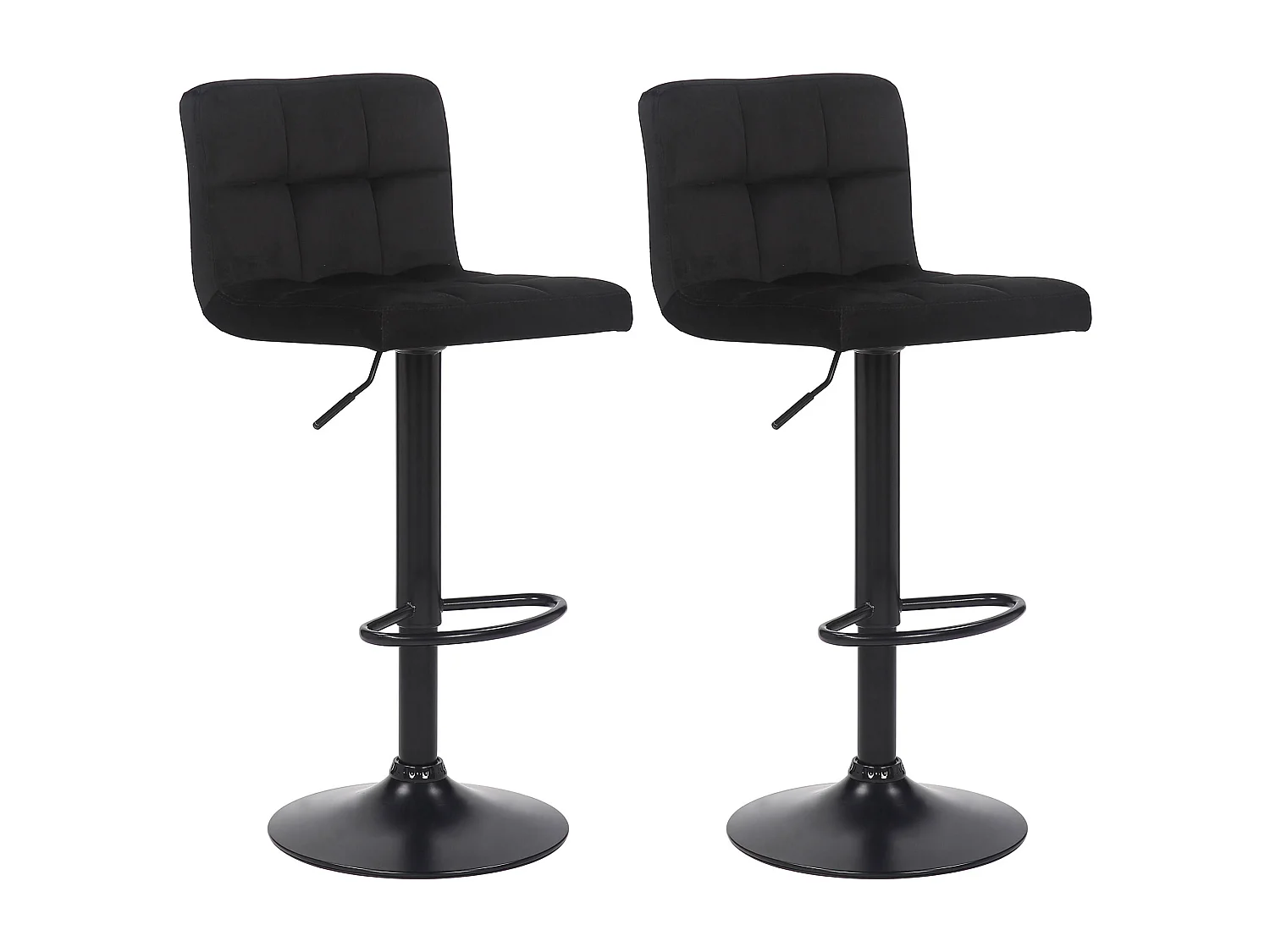 Lot de 2  Tabouret de bar - Velours - Noir - Feni
