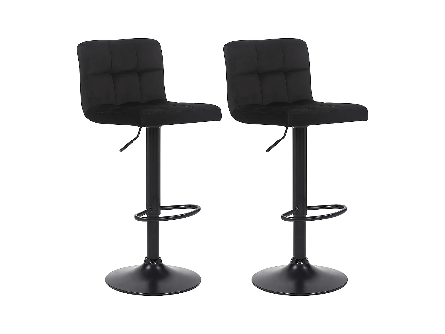 Lot de 2  Tabouret de bar - Velours - Noir - Feni