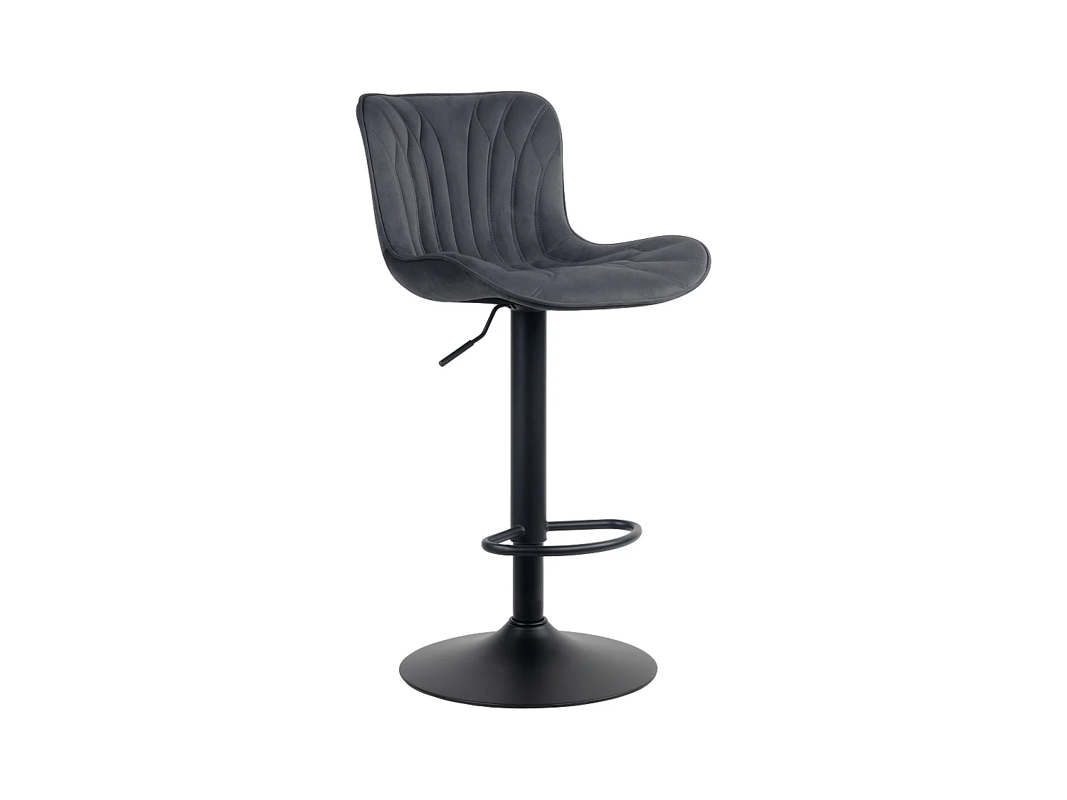 Tabouret de bar - Velours - Noir - Linus