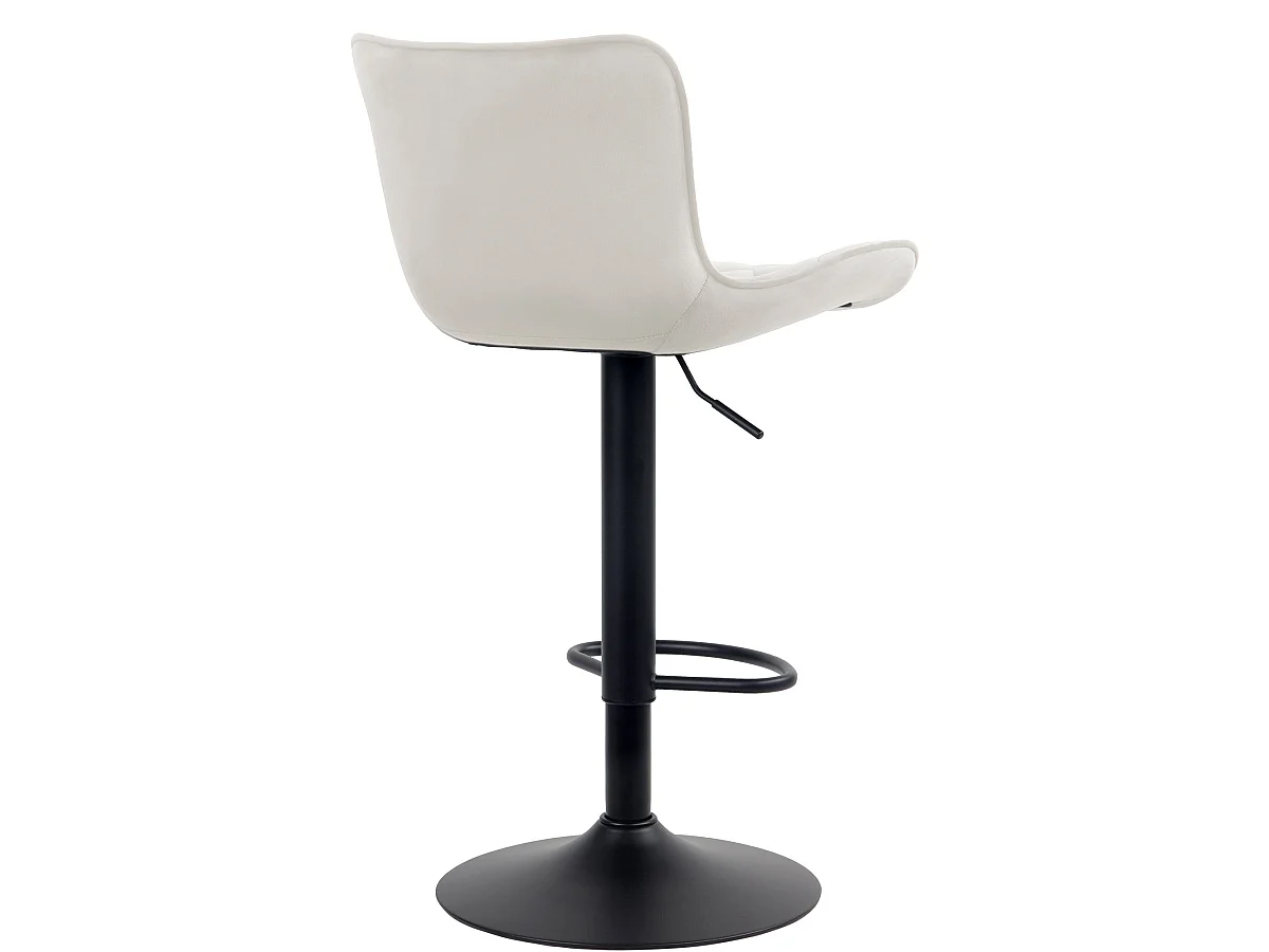 Lot de 2 Tabourets de bar - Velours & Métal - Crème - Emma