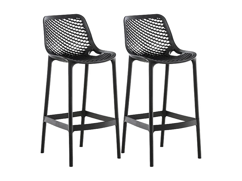 Lot de 2  Tabouret de bar - Plastique - Noir - Air