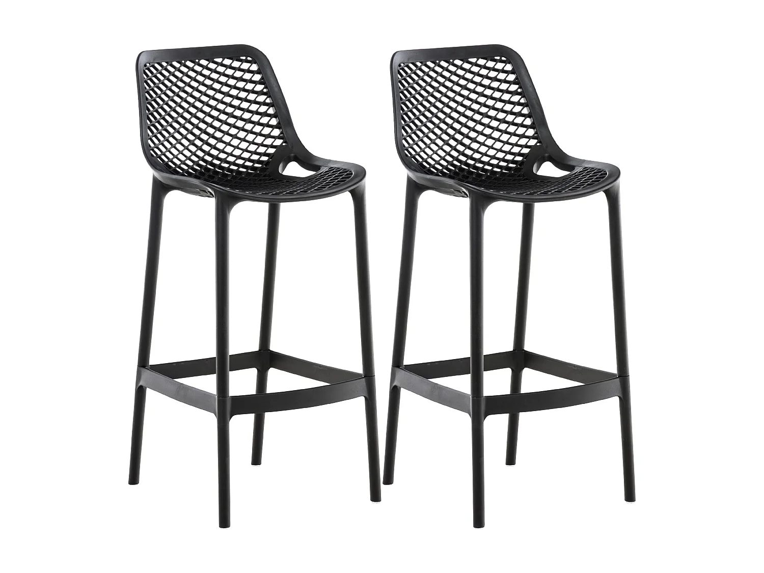 Lot de 2  Tabouret de bar - Plastique - Noir - Air