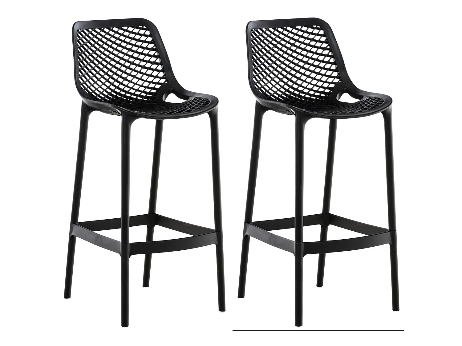 Lot de 2  Tabouret de bar - Plastique - Noir - Air
