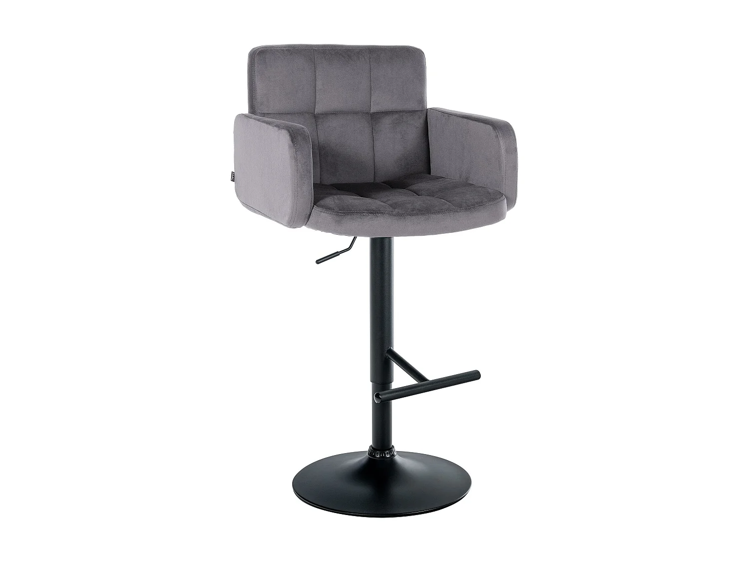 Tabouret de bar - Velours & Métal - Gris foncé - Los Angeles