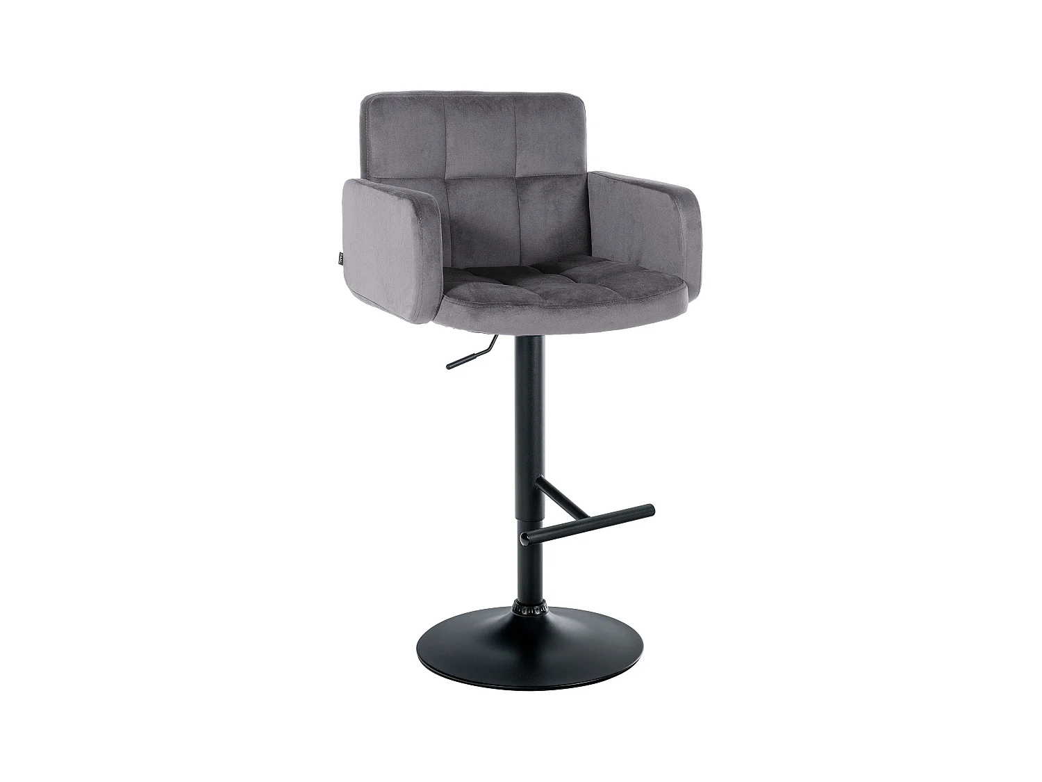 Tabouret de bar - Velours & Métal - Gris foncé - Los Angeles