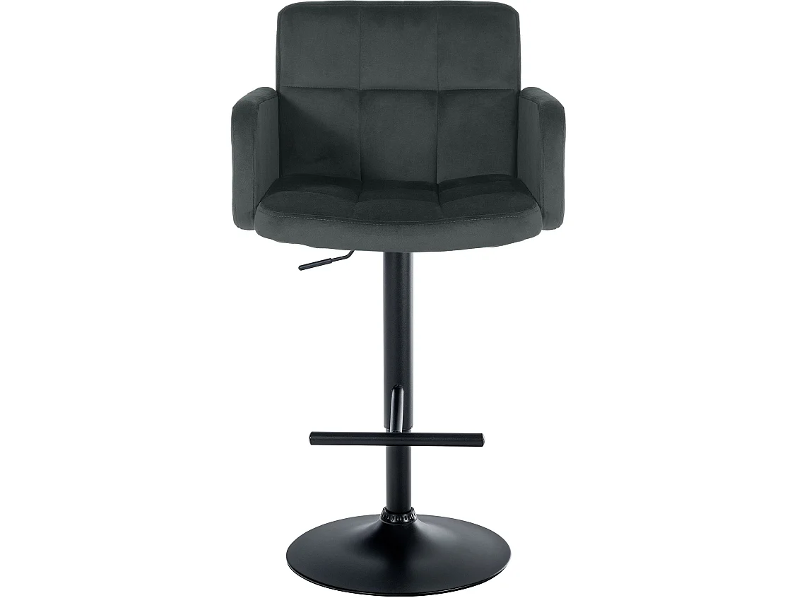Tabouret de bar - Velours & Noir - Gris foncé - Los Angeles