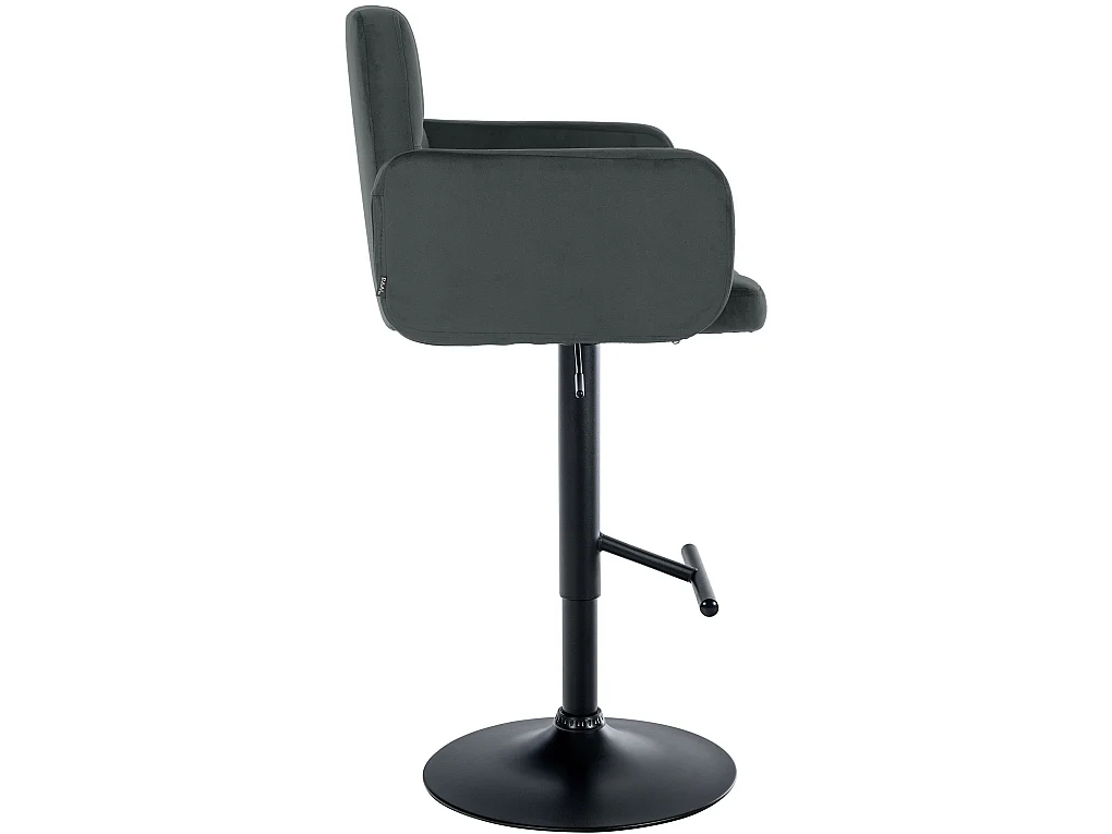 Tabouret de bar - Velours & Noir - Gris foncé - Los Angeles