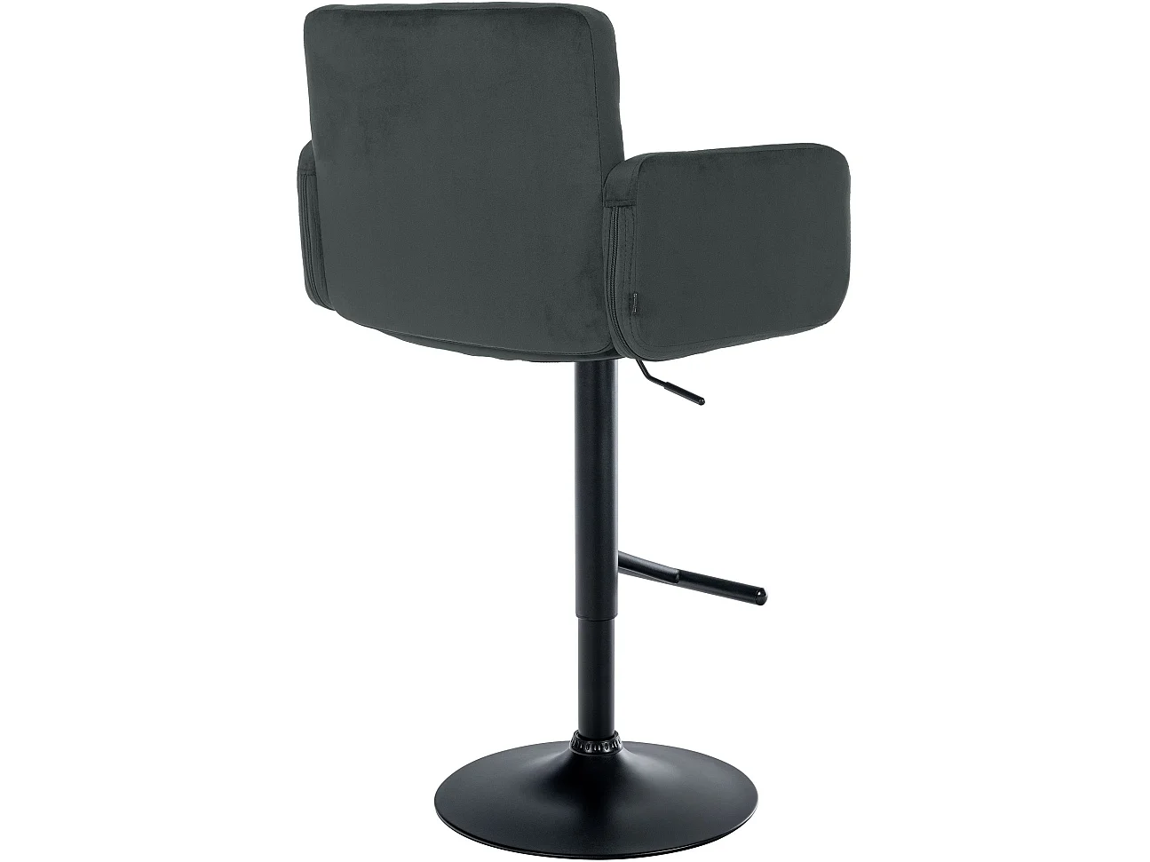 Tabouret de bar - Velours & Noir - Gris foncé - Los Angeles