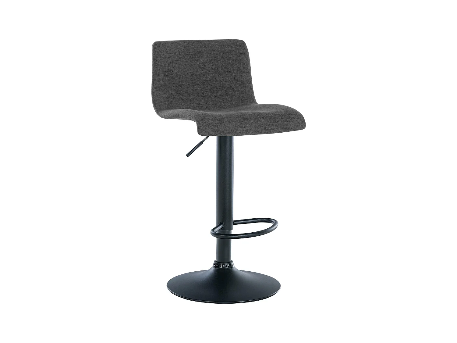 Tabourets de bar - Tissu & Métal noir mat - Gris foncé - Branford
